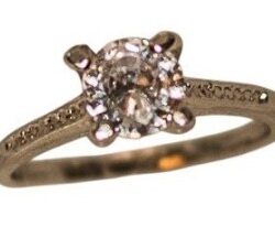 Zilverkleurige Kristal Ring