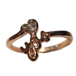 Rosé Goudkleurige Hartjes Ring met Strass – You & Me Design