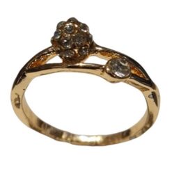 Fijne Open Ring goud met Kristal Strass Accenten