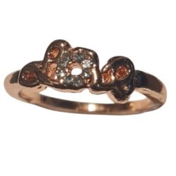Romantische Roségoudkleurige Love Ring met Strass