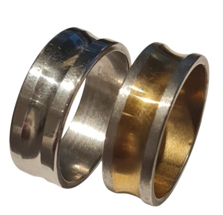 RVS Ring met Brede Groef