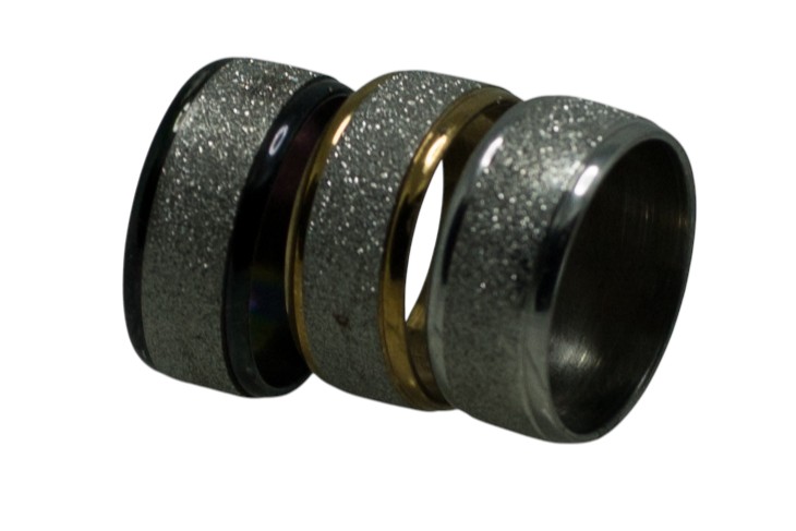 RVS Ring met gezandstraalde Middenband