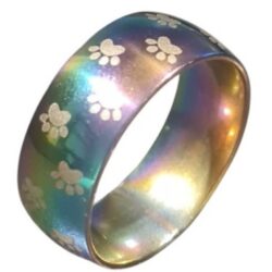 Brede Paw Print Ring van Roestvrij Staal