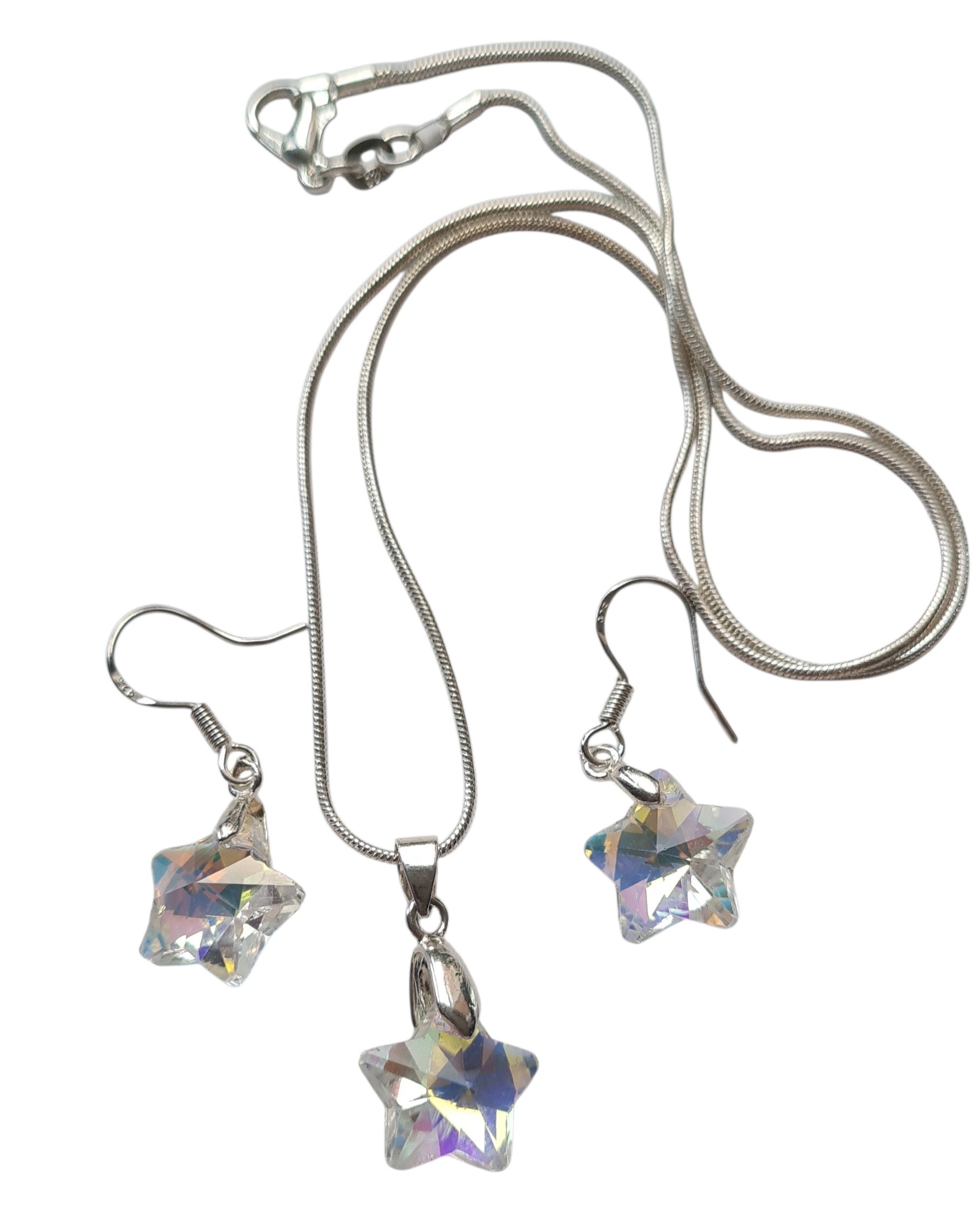 925 Sterling  Stervormige Swarovski Elements Sieradenset