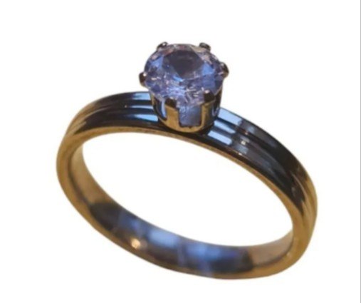 Elegante Gouden RVS Ring met Diamantvormige