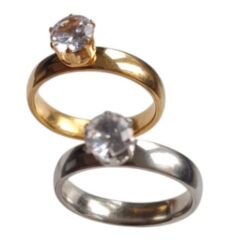 Dames RVS Ring met Diamantvormige Stras