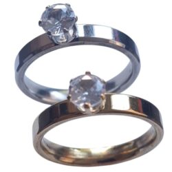 Smalle RVS Ring met Fonkelende Strass