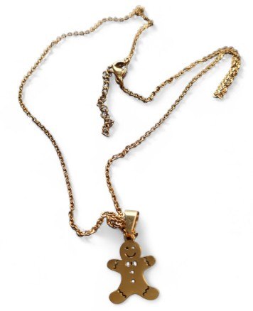Gingerbread Man Stainless Steel Ketting