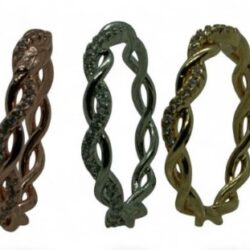 925 Sterling Zilveren Gevlochten Ring met Zirkonia