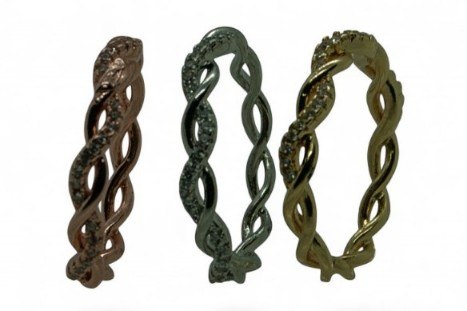 925 Sterling Zilveren Gevlochten Ring met Zirkonia