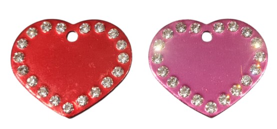 Huisdierenpenning Hartje met Kristal Strass