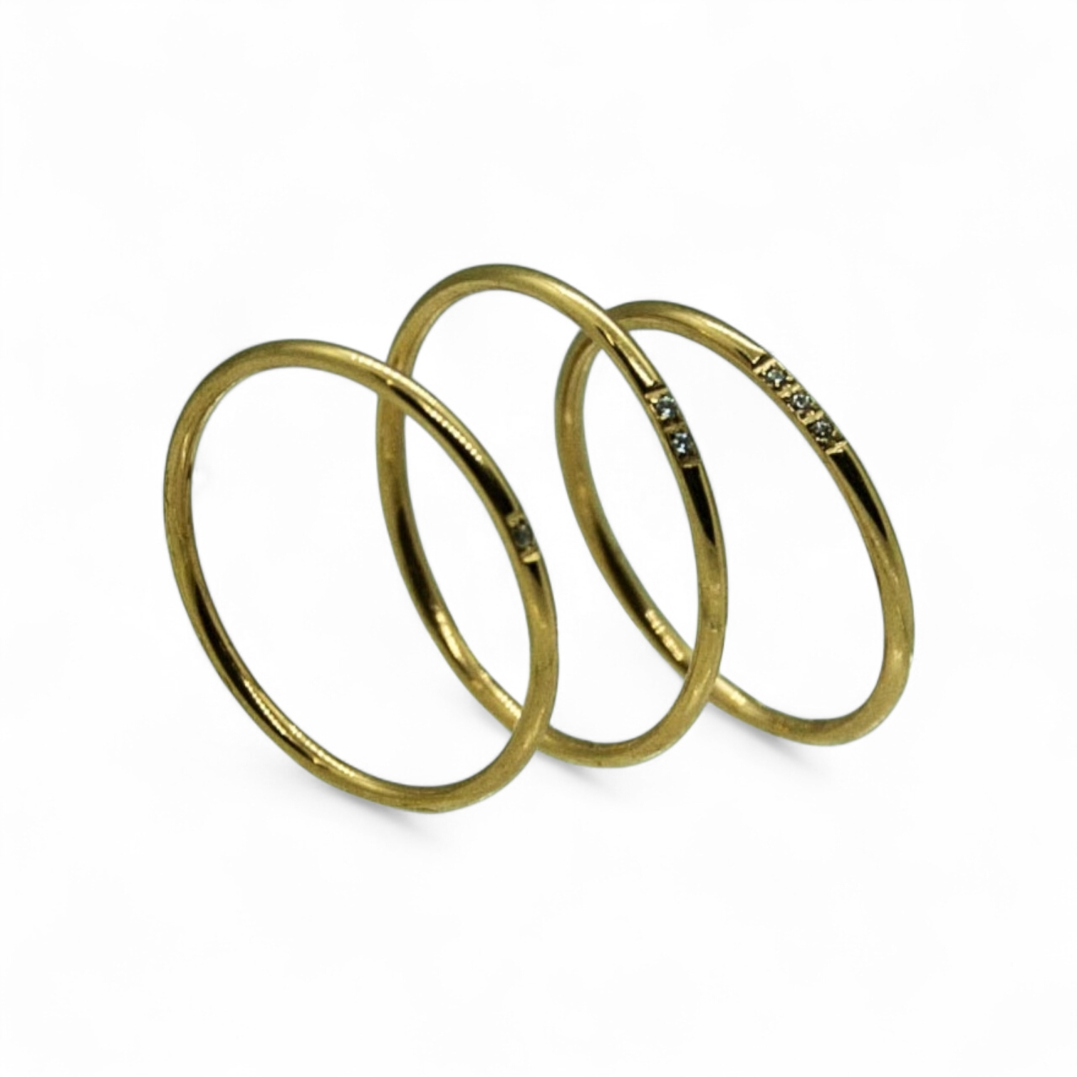 RVS Goudkleurige Fijne Ring met Zirkonia