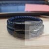 gevlochten leren armband blauw - Afbeelding 2