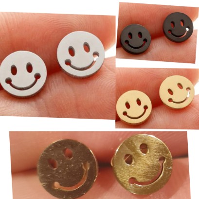 Rvs Smiley Oorbellen