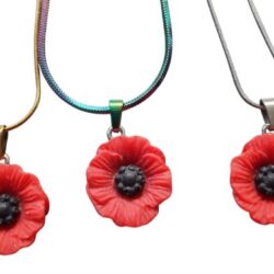rvs ketting met klaproos