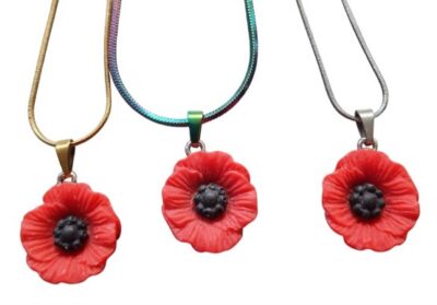 rvs ketting met klaproos