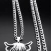 Stoere rvs ketting met grote hooglander koe hoofd - Afbeelding 2